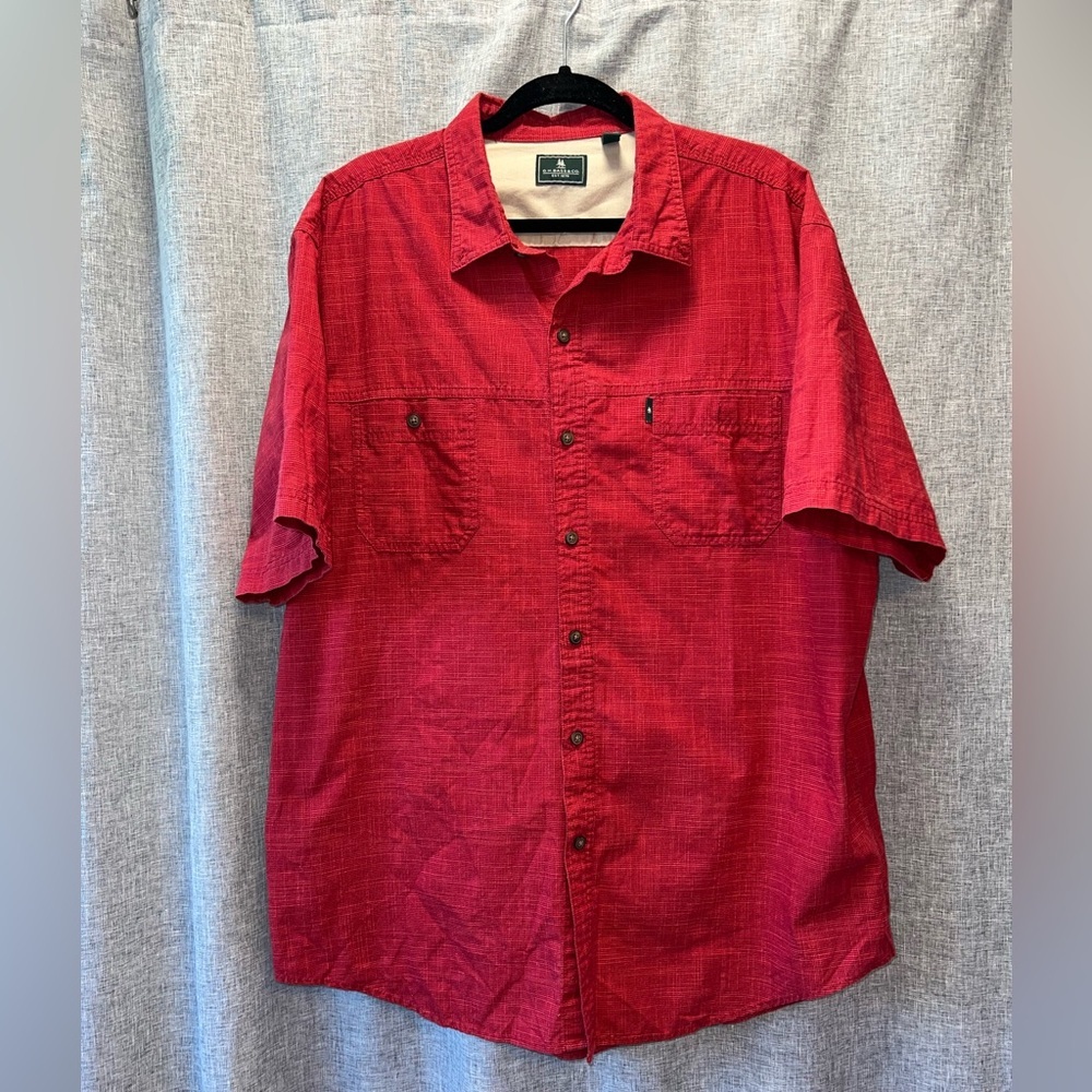 Vintage G.H. Bass & Co. Red Short Sleeve Shirt XXL Outdoor Button-Up